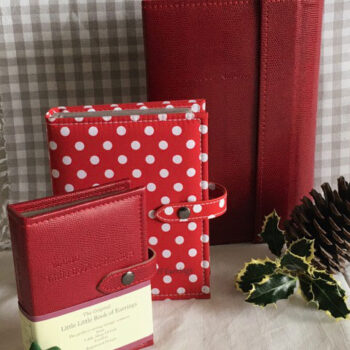 Dark Red Necklace and Small Earring Book with Large Polka Dot Earring book Collection